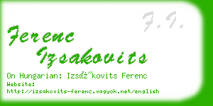 ferenc izsakovits business card